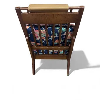 Mid Century Floral Accent Chair with Headrest