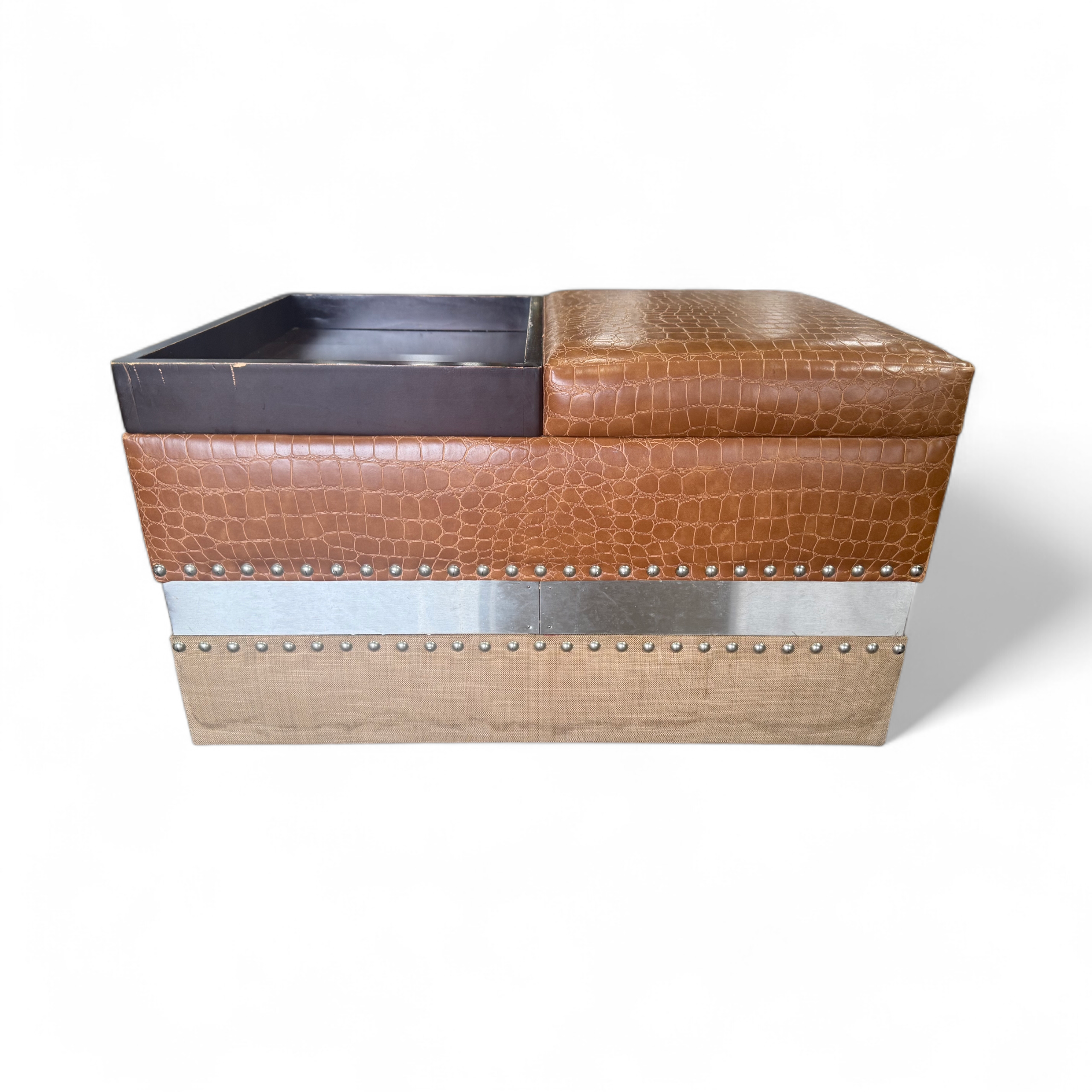 SHL front view of coffee table/ottoman combo, 36.5 x 24 x 20.5, used and in good condition