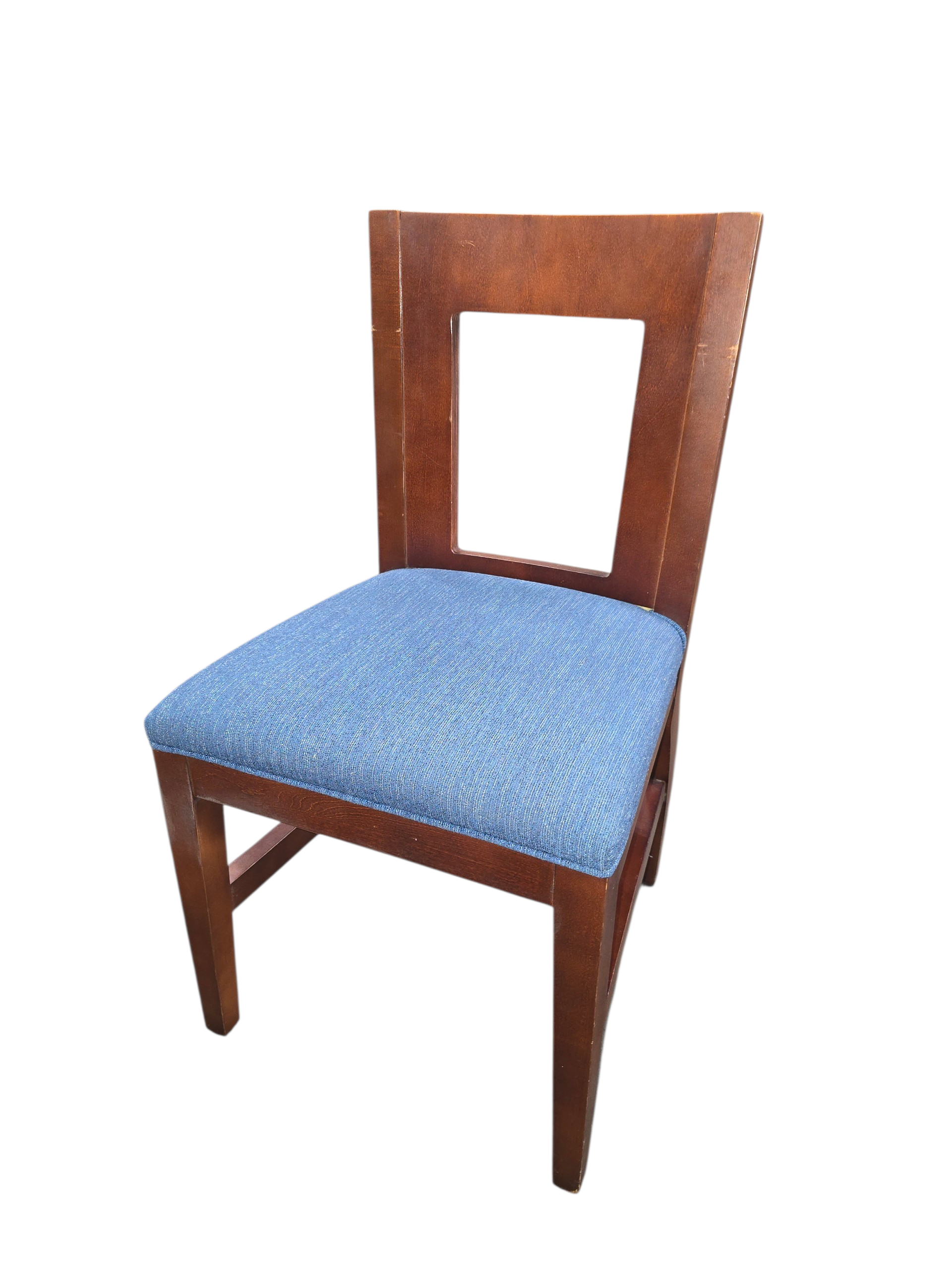 Modern side chair with open back design