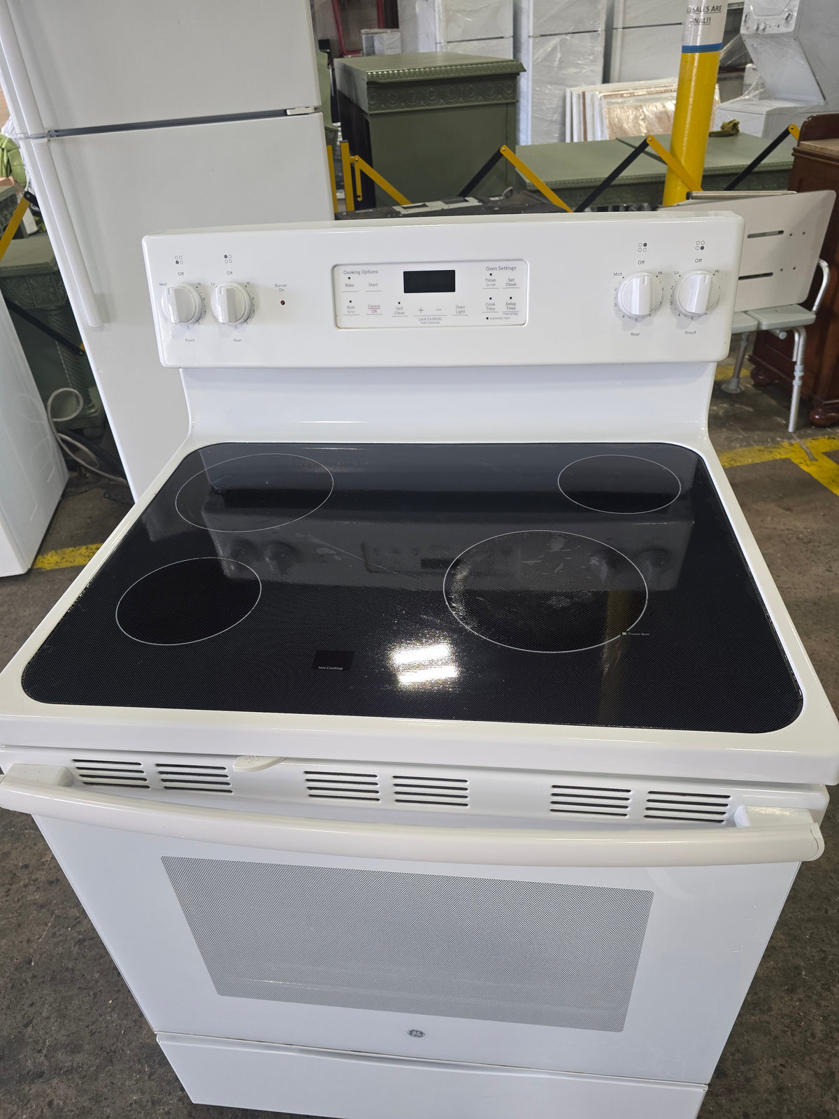 Used GE 30 inch electric range ceramic glass cooktop SHL