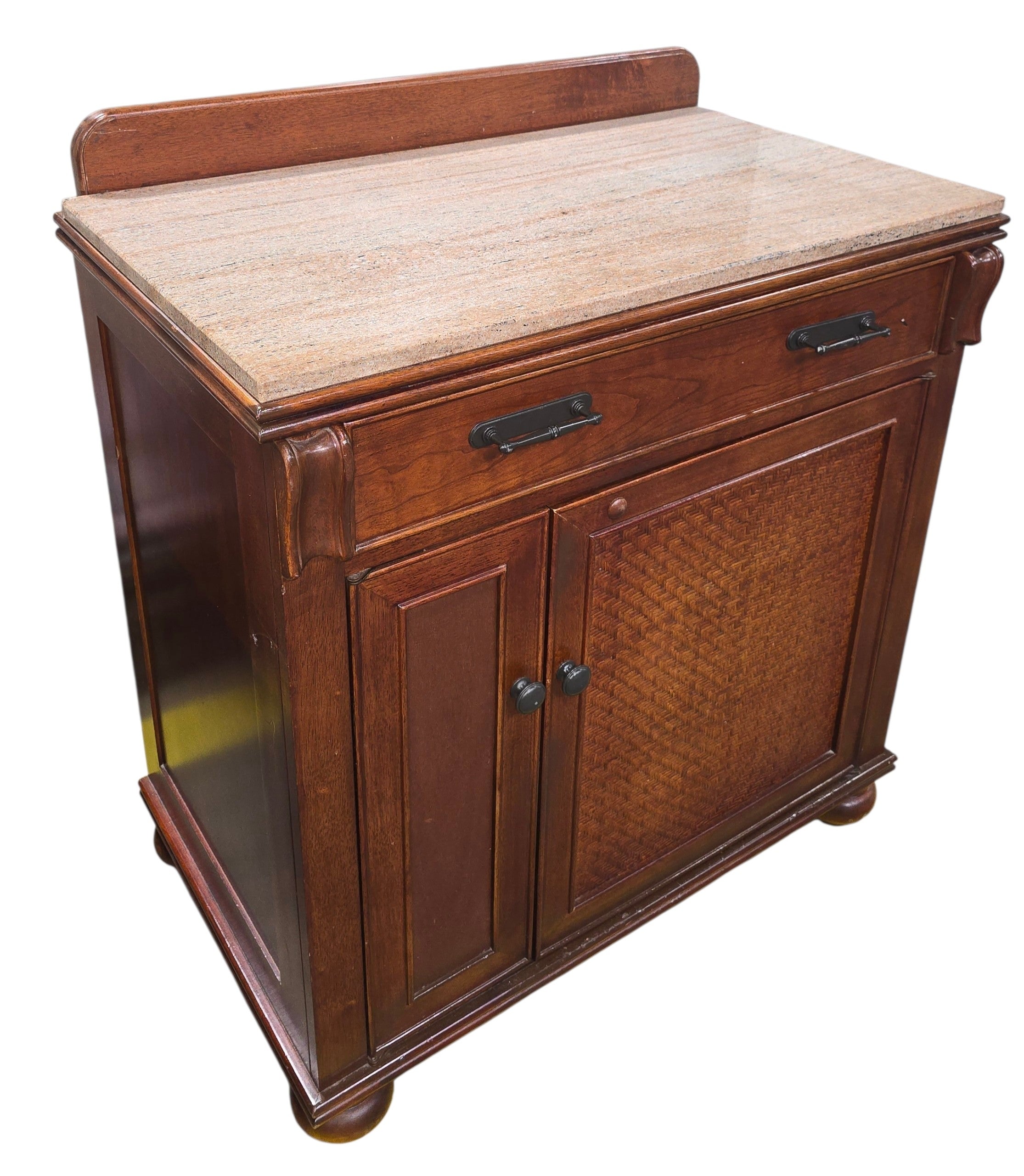 SHL used coffee bar cabinet with granite top and cabinet sized for a compact refrigerator