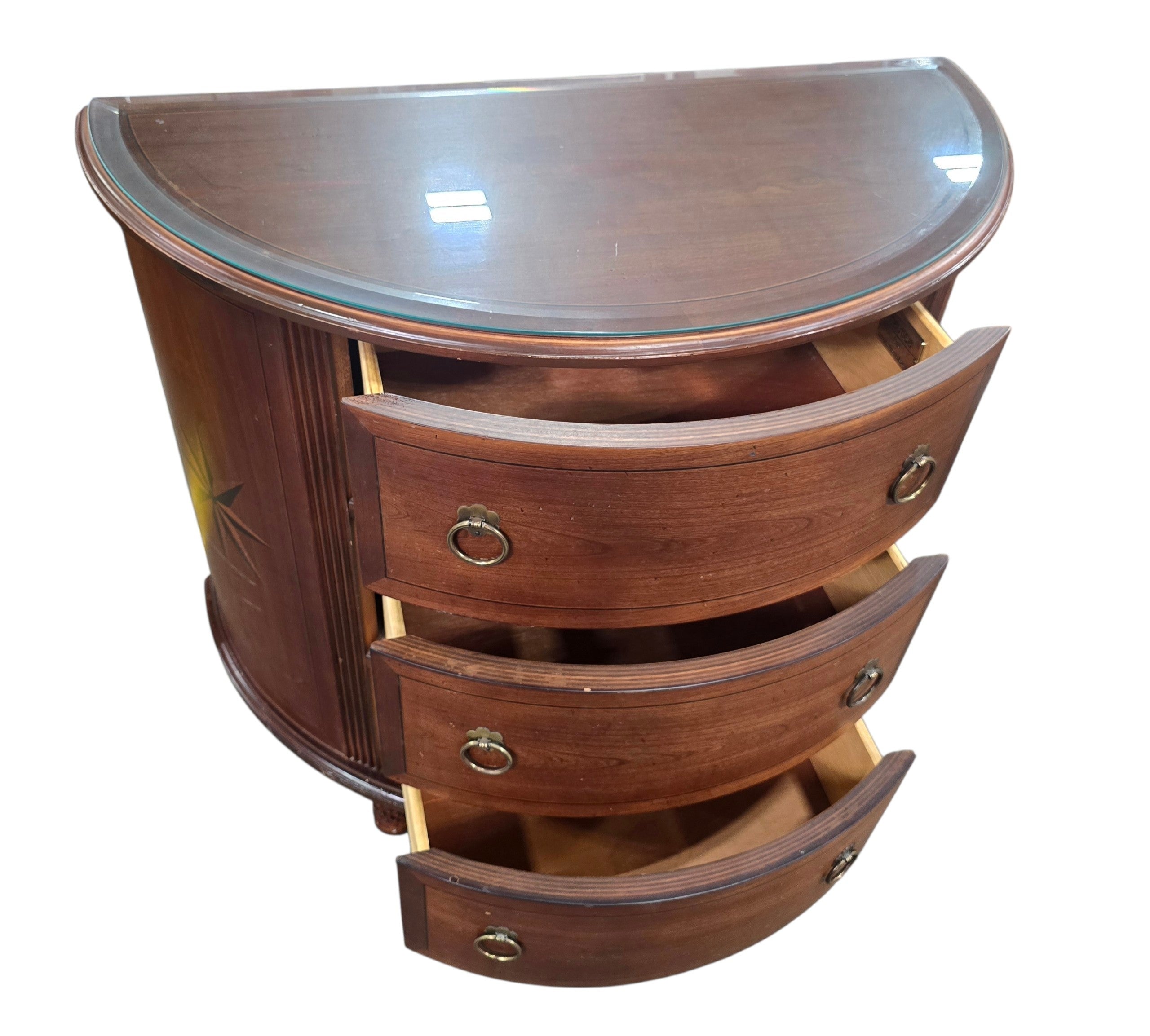SHL used Nautica Home Lexington three drawer accent chest with drawers open for storage