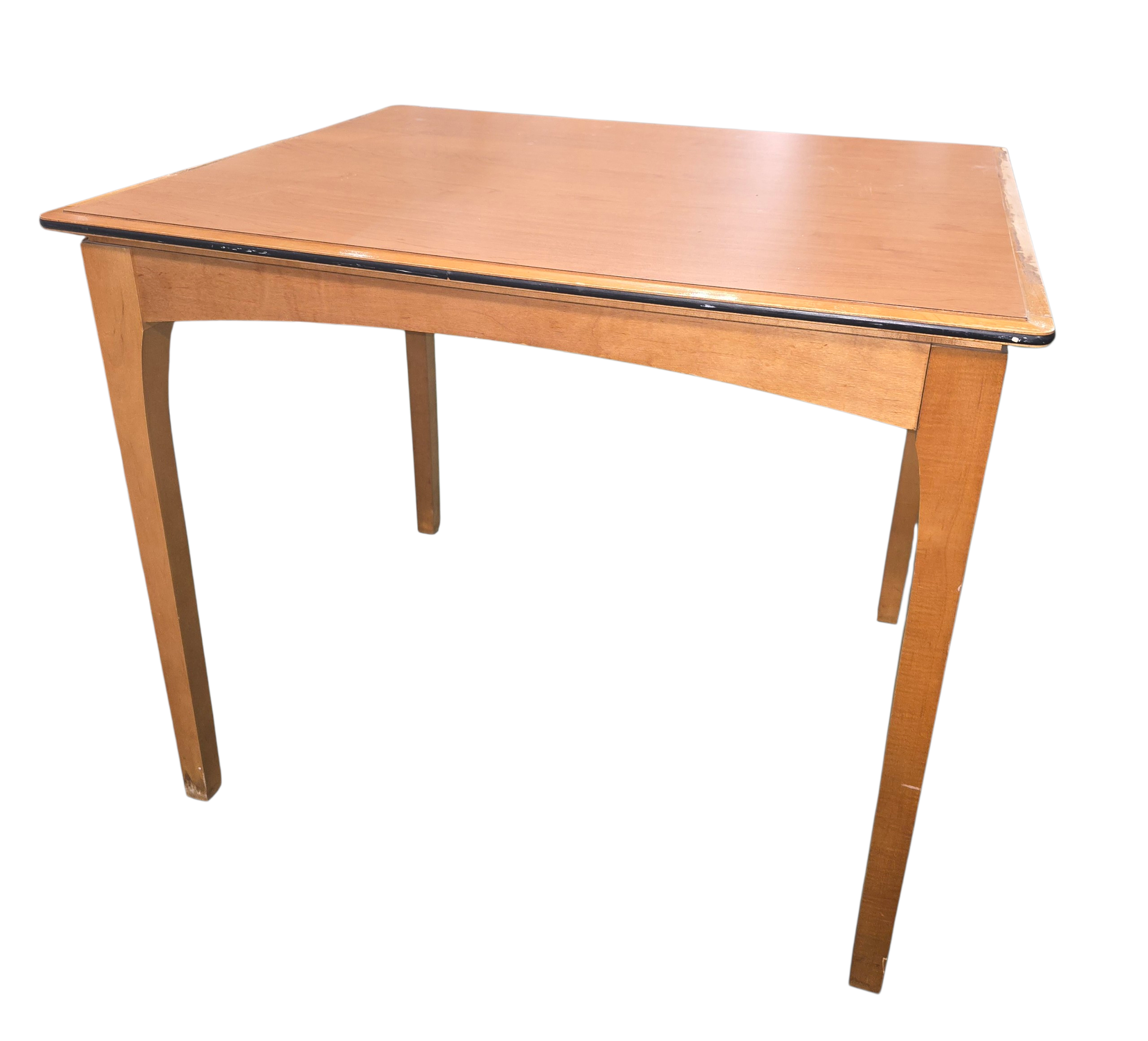 Compact activity table with wood-tone finish