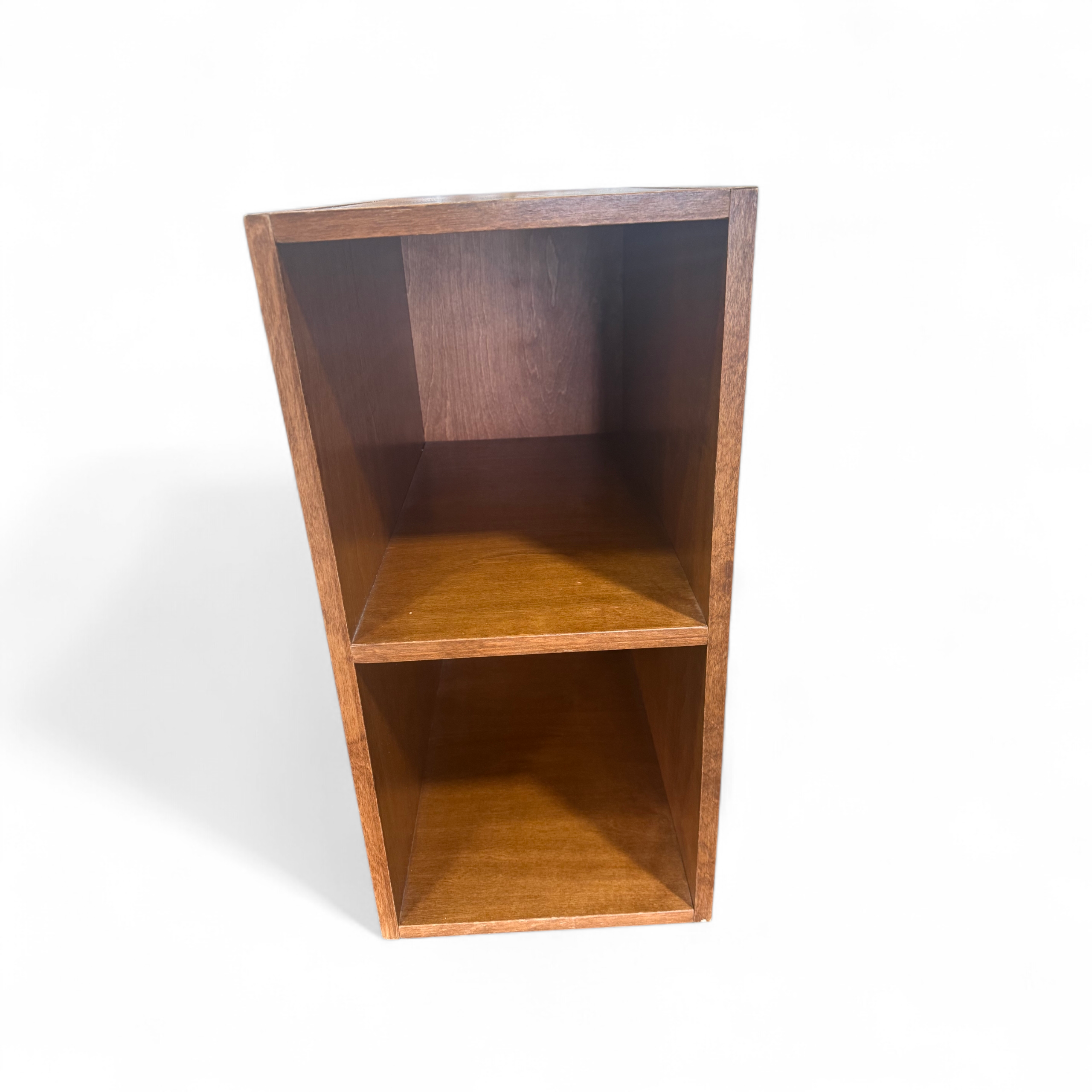 SHL front view of wooden storage unit on castors, 12 x 21 x 26.5, used and in good condition