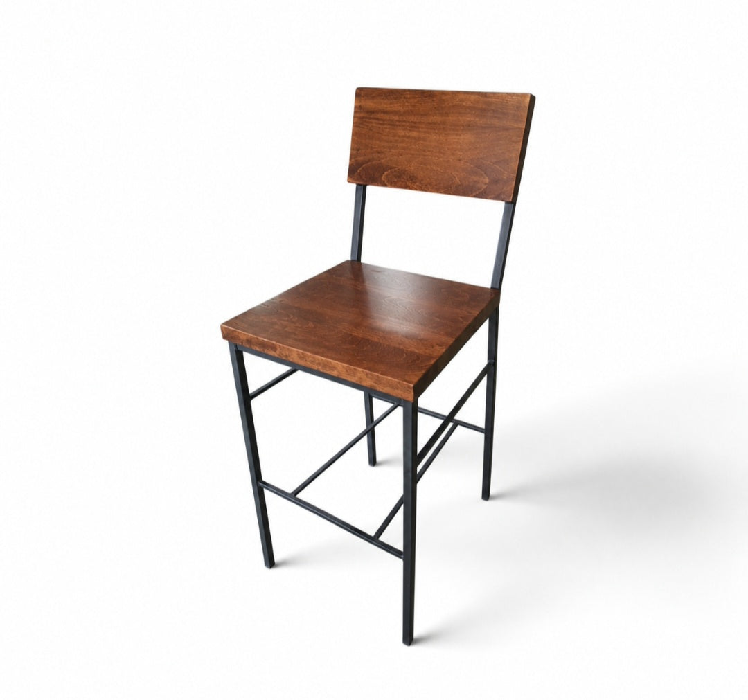 Wood and Metal Bar Stool
