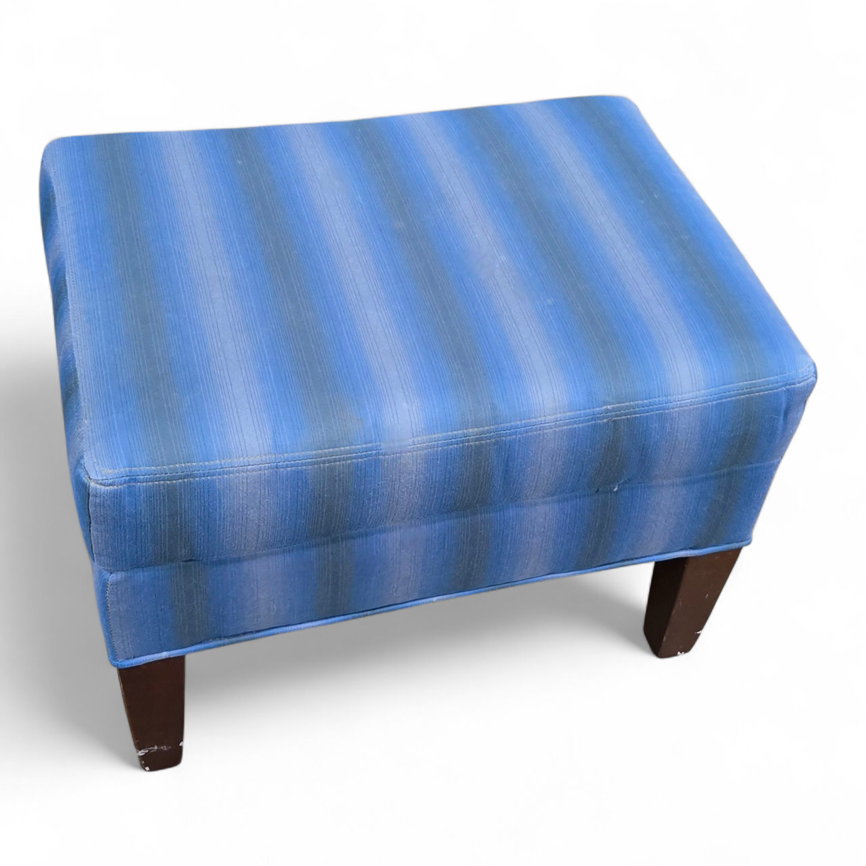22 x 16 x 16 blue striped ottoman, used and in good condition – SHL