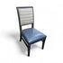 Blue upholstered dining chair with patterned back from SHL Cartersville GA