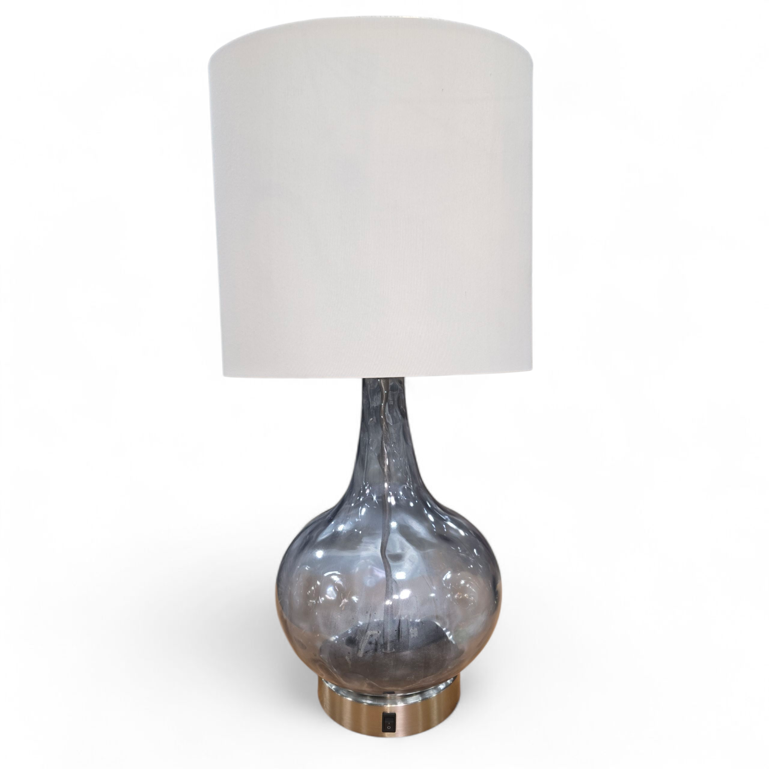 Blue Curved Glass Lamp