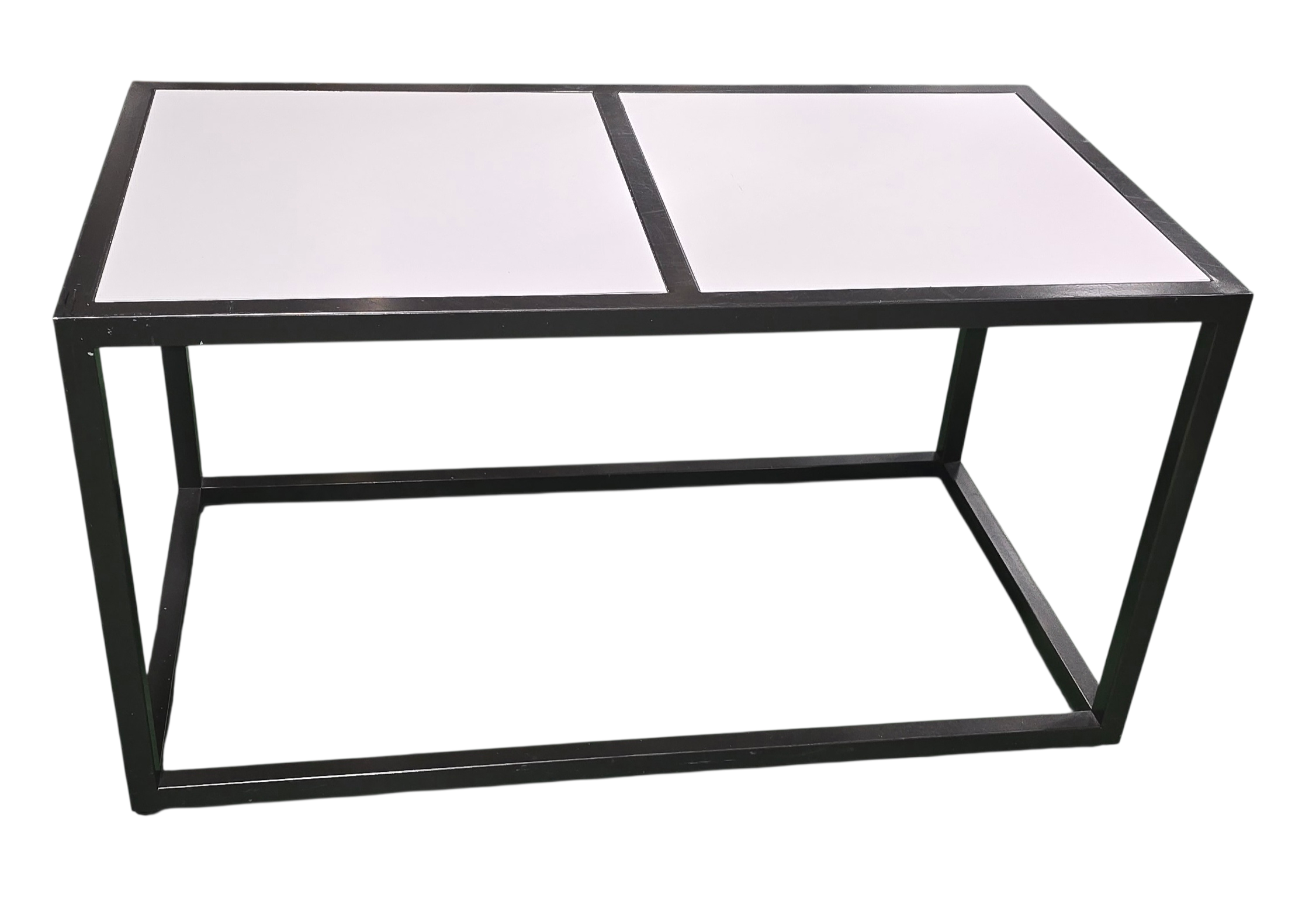Lightweight Coffee Table with Metal Frame and White Top