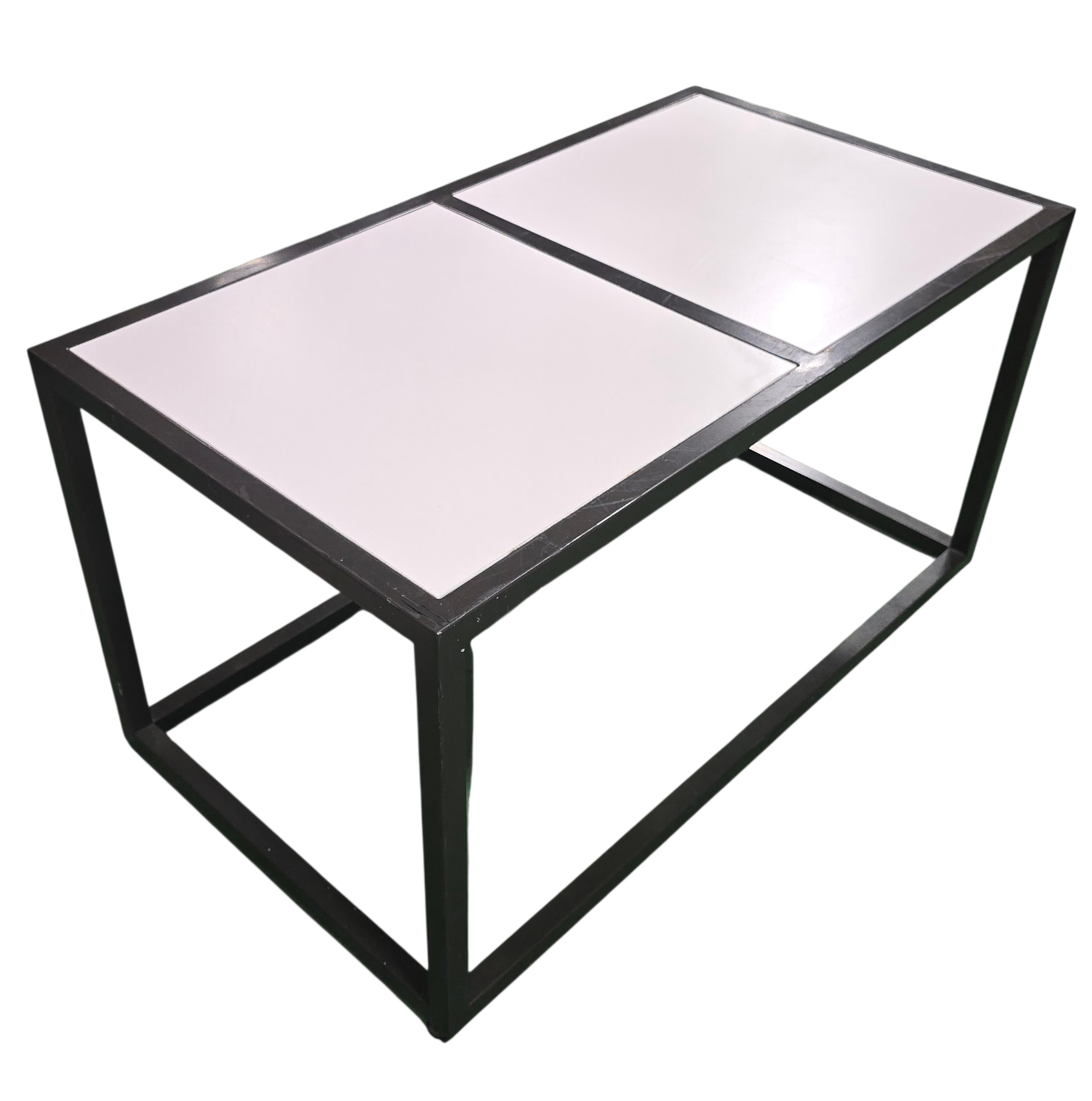 Lightweight Coffee Table with Metal Frame and White Top