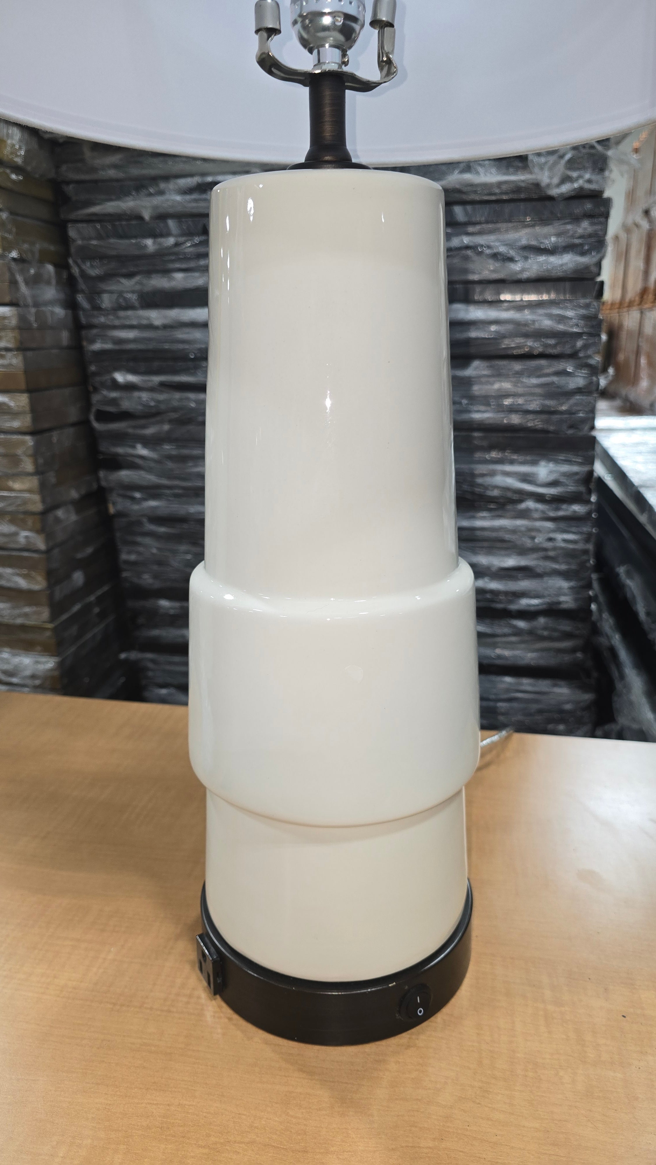 Contemporary Stacked-Shape Table Lamp