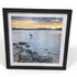 20 x 20 framed heron art print with sunset, used and in good condition