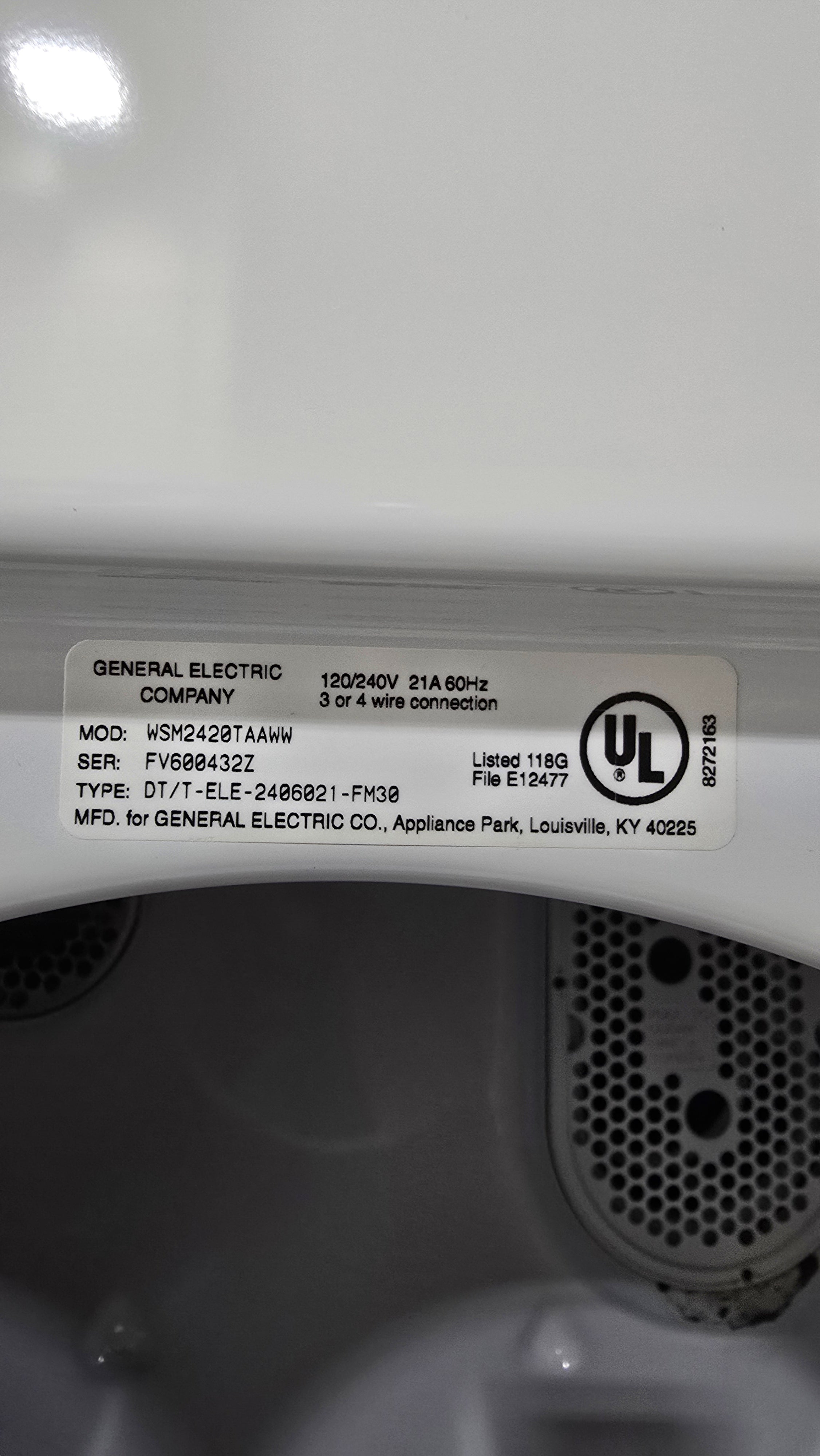 GE stacked washer and dryer combo, 24 inch Spacemaker model, used and fully functional