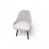 Front view of gray swivel dining chair used from SHL in good condition