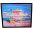 24 x 20 lifeguard hut canvas wall art with black frame. Coastal-inspired artwork for living rooms, rentals, or hotel spaces.