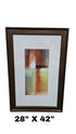 28 x 42 multi-colored wall art with rustic frame. Vibrant framed artwork for homes, rentals, or hotel spaces.