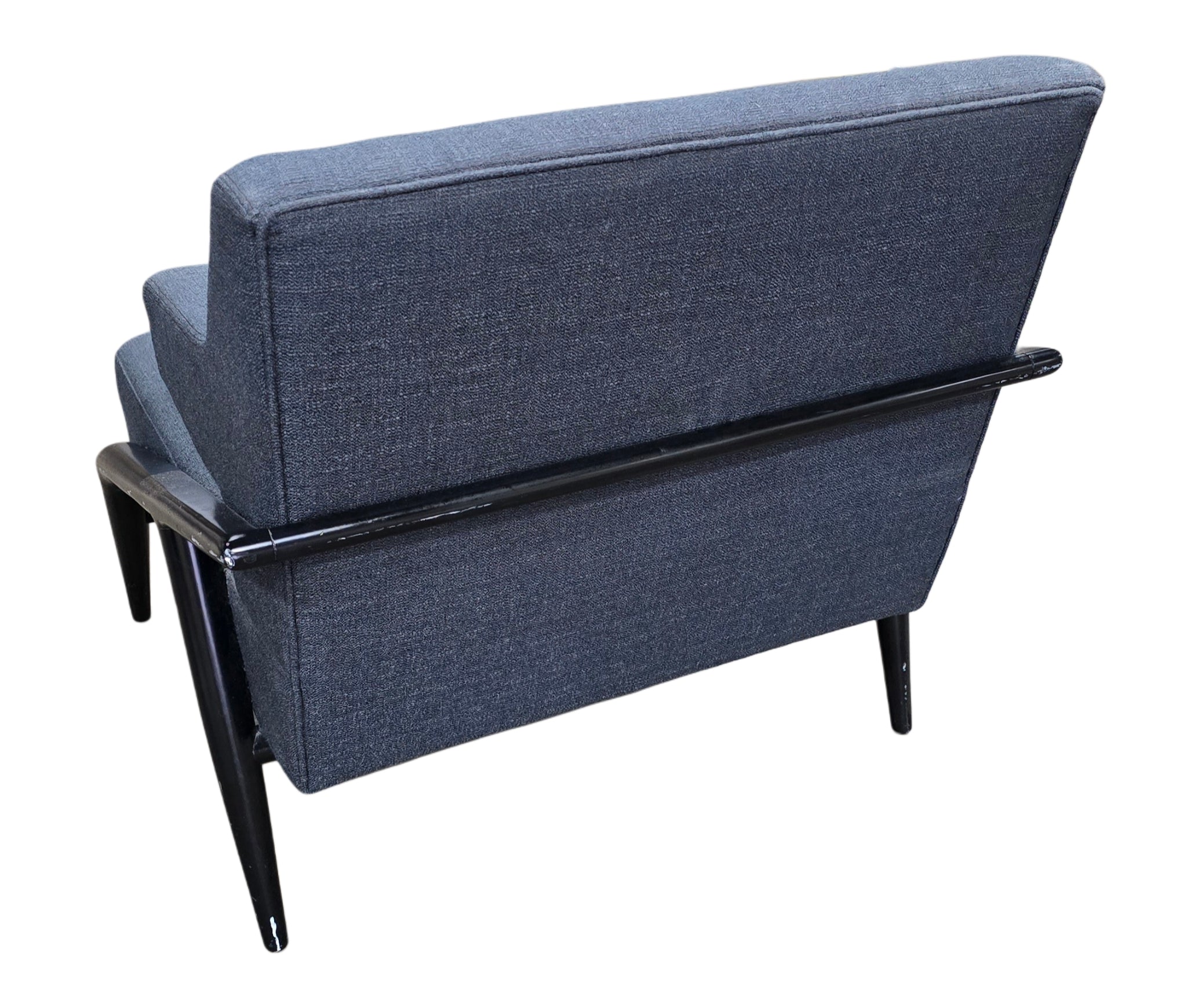 Navy blue chair with black frame, 28.75W x 23.25D x 32H, pre-owned hotel seating from SHL Cartersville GA serving Northwest GA.