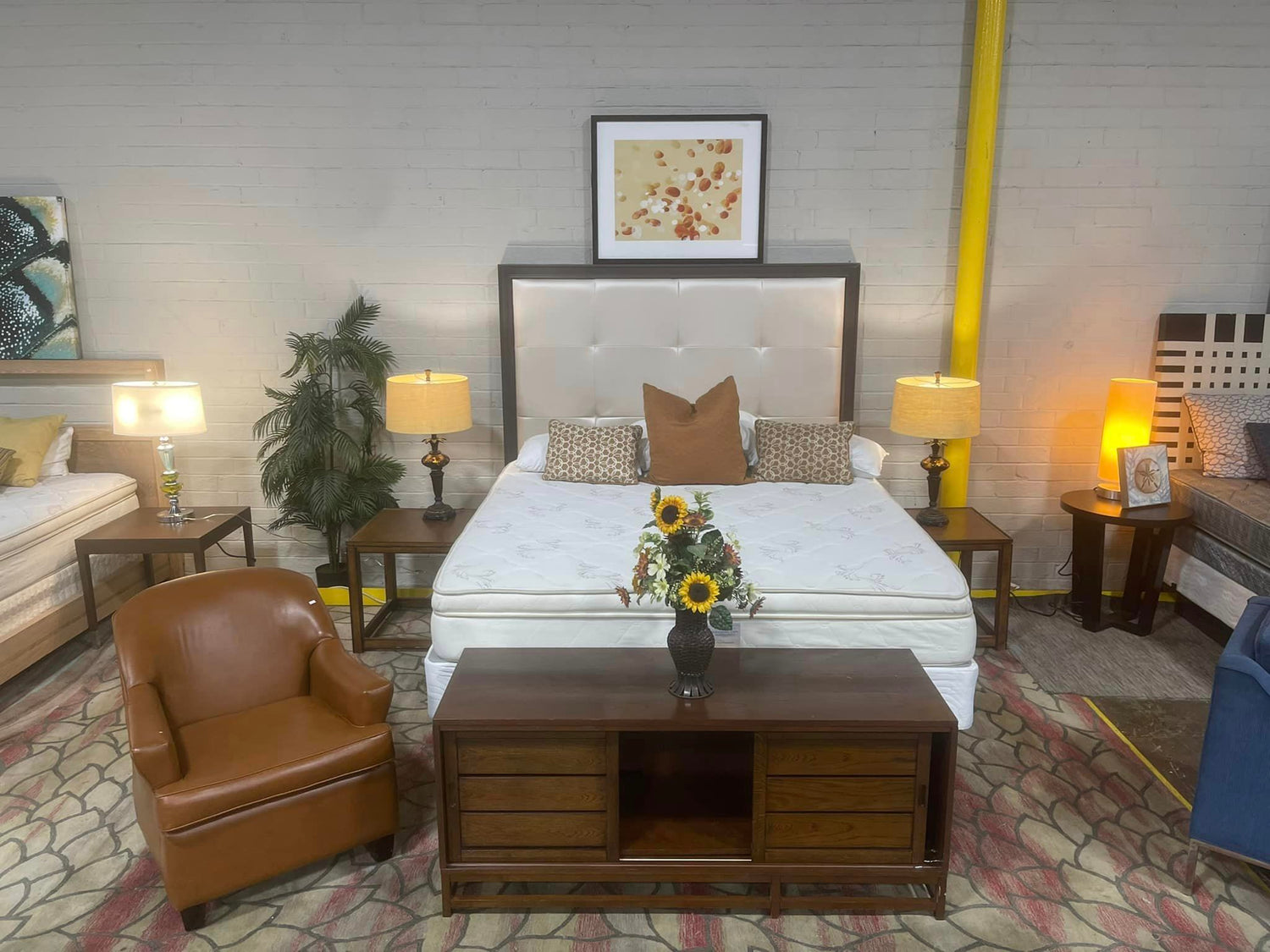Pre-owned hotel furniture showroom in Cartersville GA, SHL warehouse serving hotels, rentals, and homes