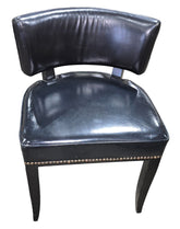 Ralph Lauren replica black leather chair with nail head trim, available at Southern Hospitality Liquidation in Cartersville GA