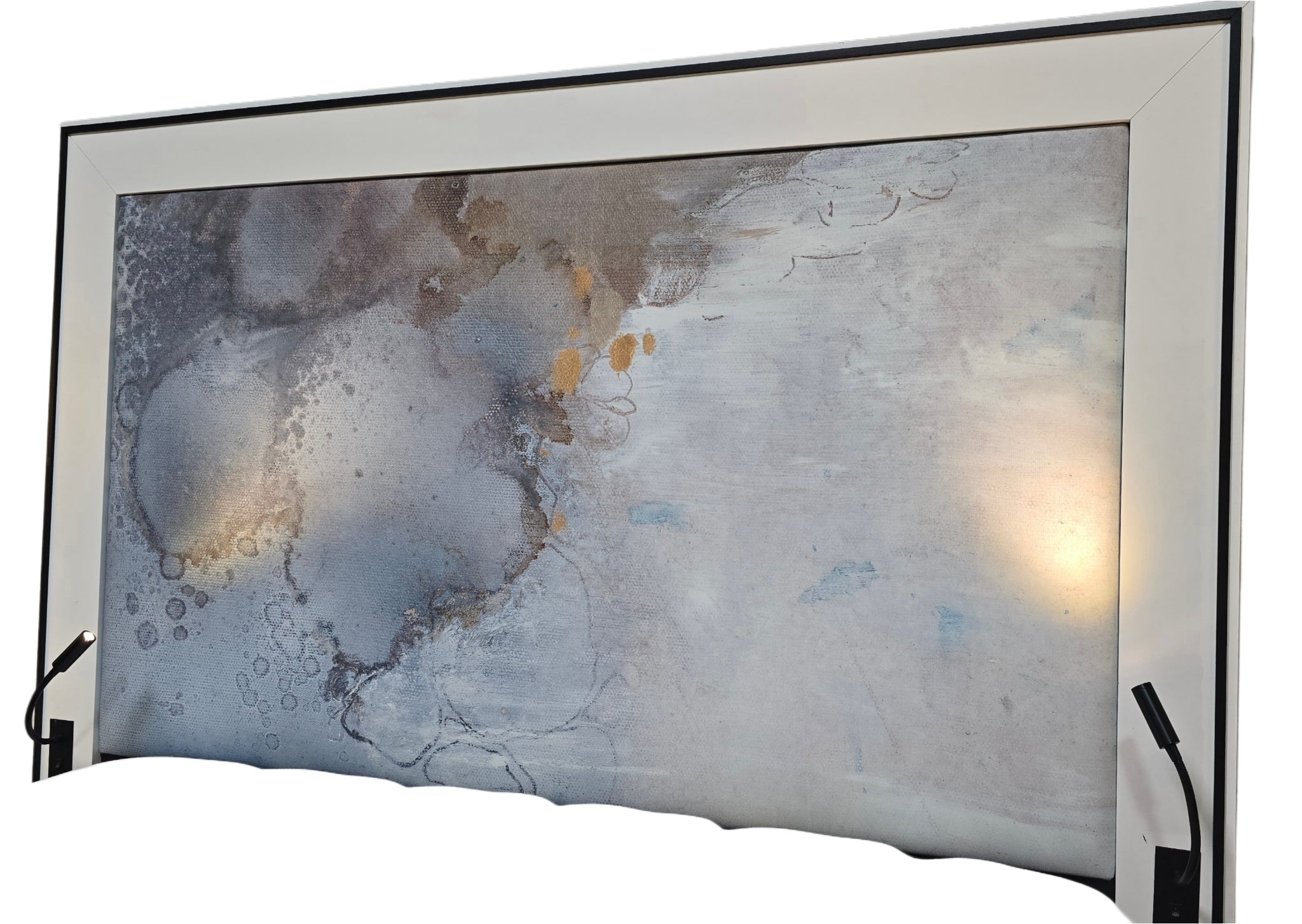Art-Inspired Headboard w/ Reading Lights- 84" X 94"