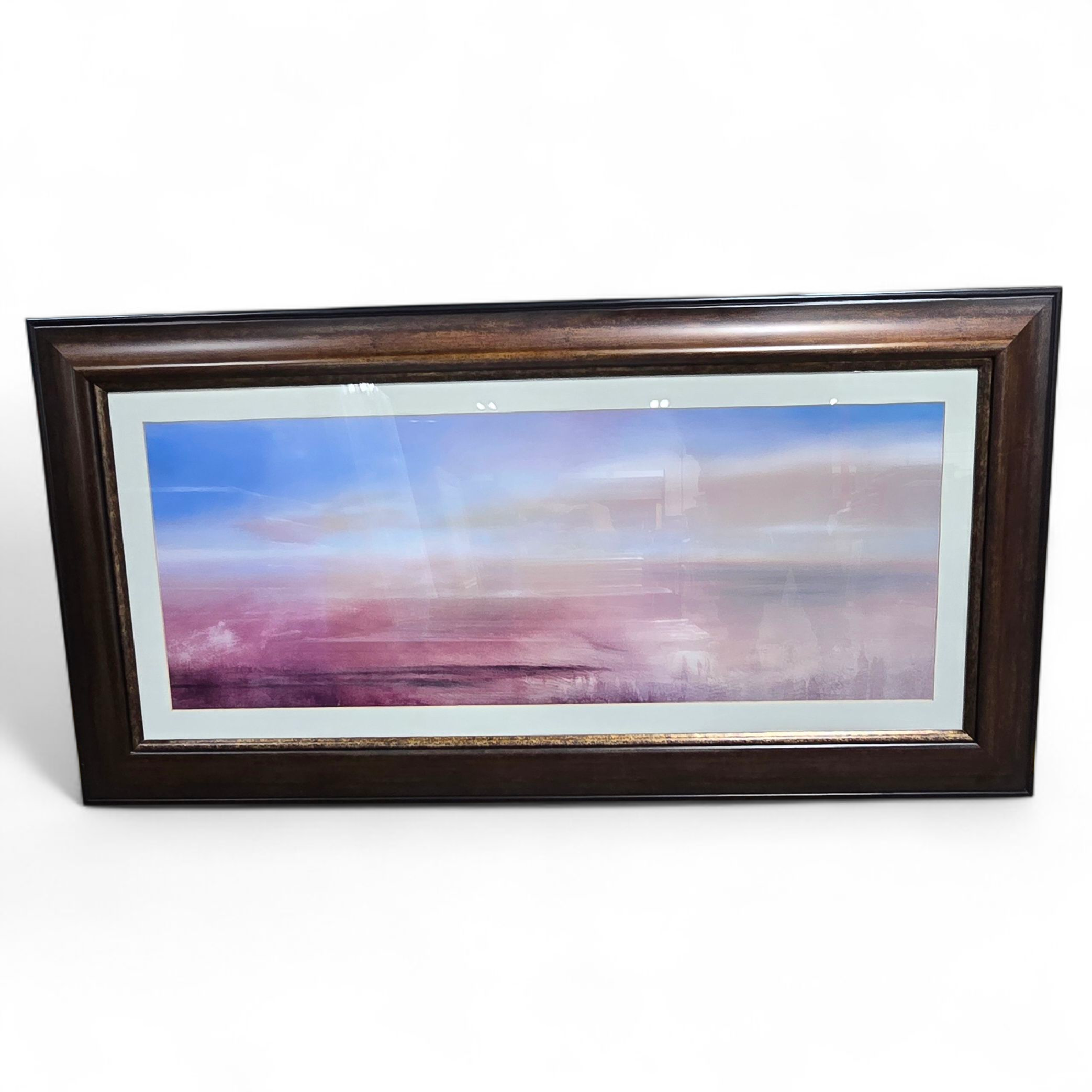 SHL framed abstract seascape art 55.5 x 28.5 used and in good condition