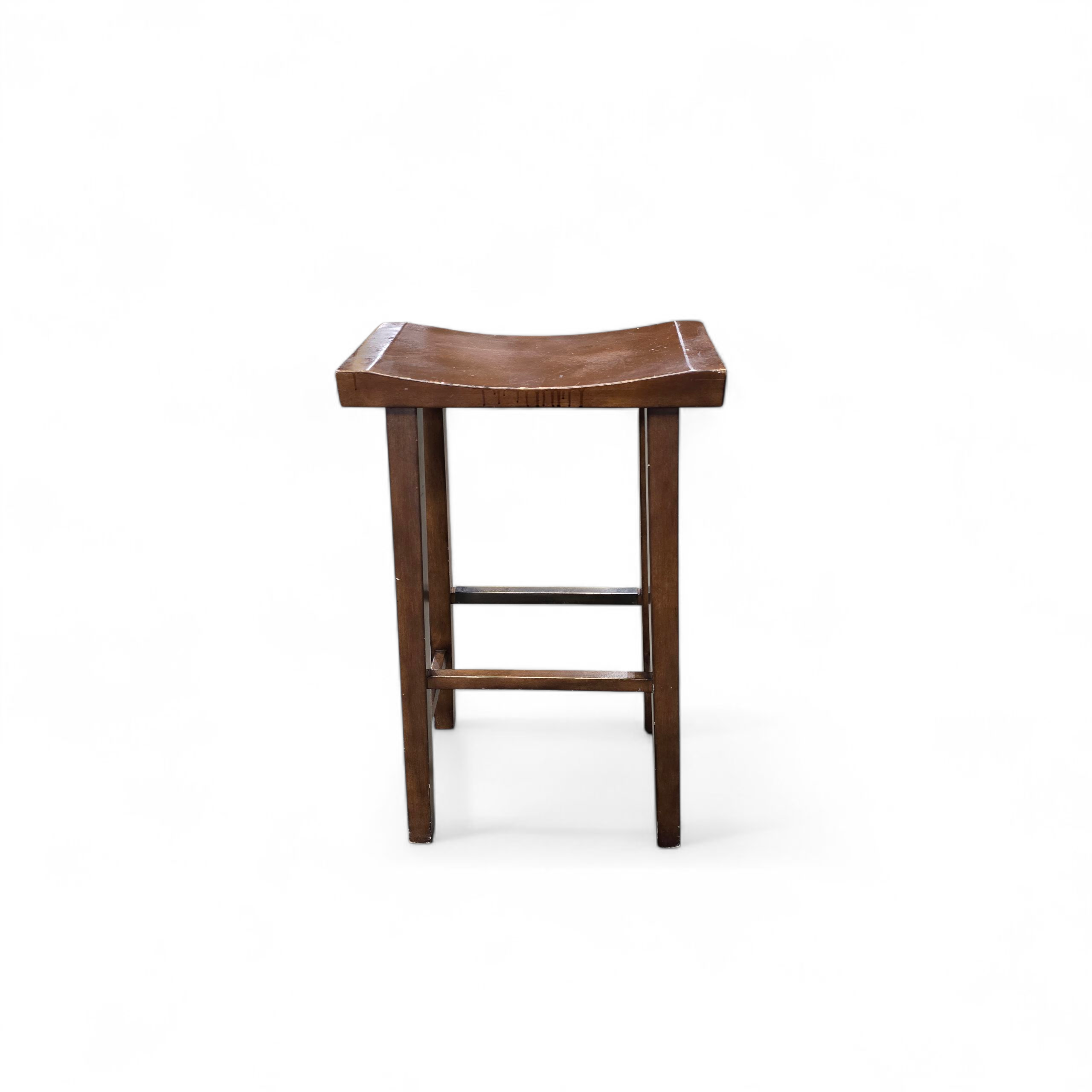 SHL rustic wooden bar stool 18x9x31 – used and sturdy seating