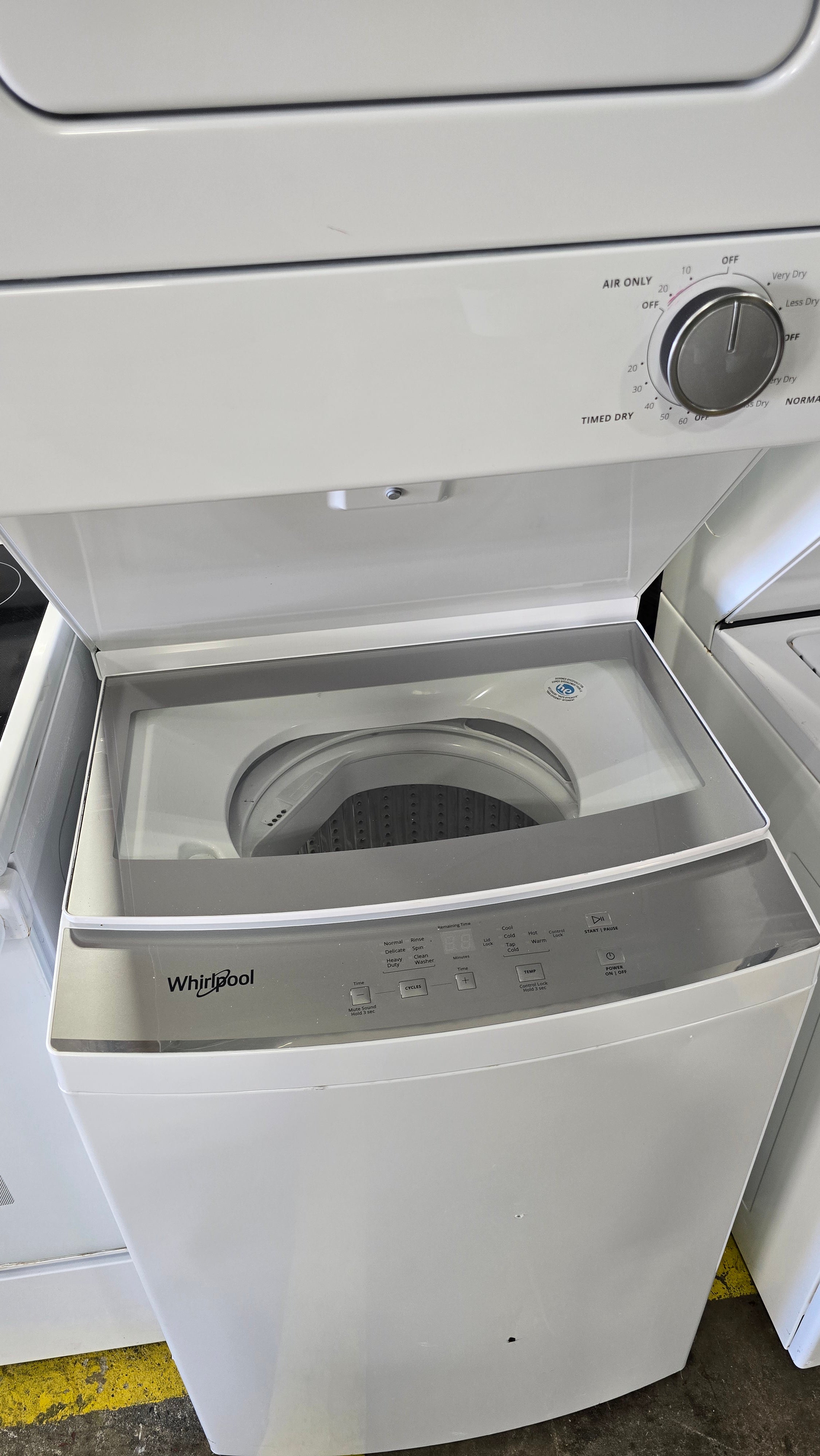 Whirlpool space-saving laundry center, 2022 model, resort sourced