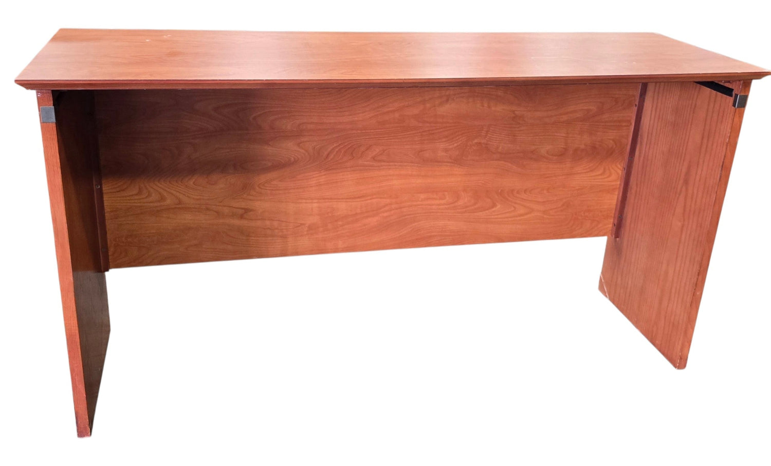 Used Kimball Hospitality 60-inch commercial wood desk, front view, quality used resort furniture at Southern Hospitality Liquidation.