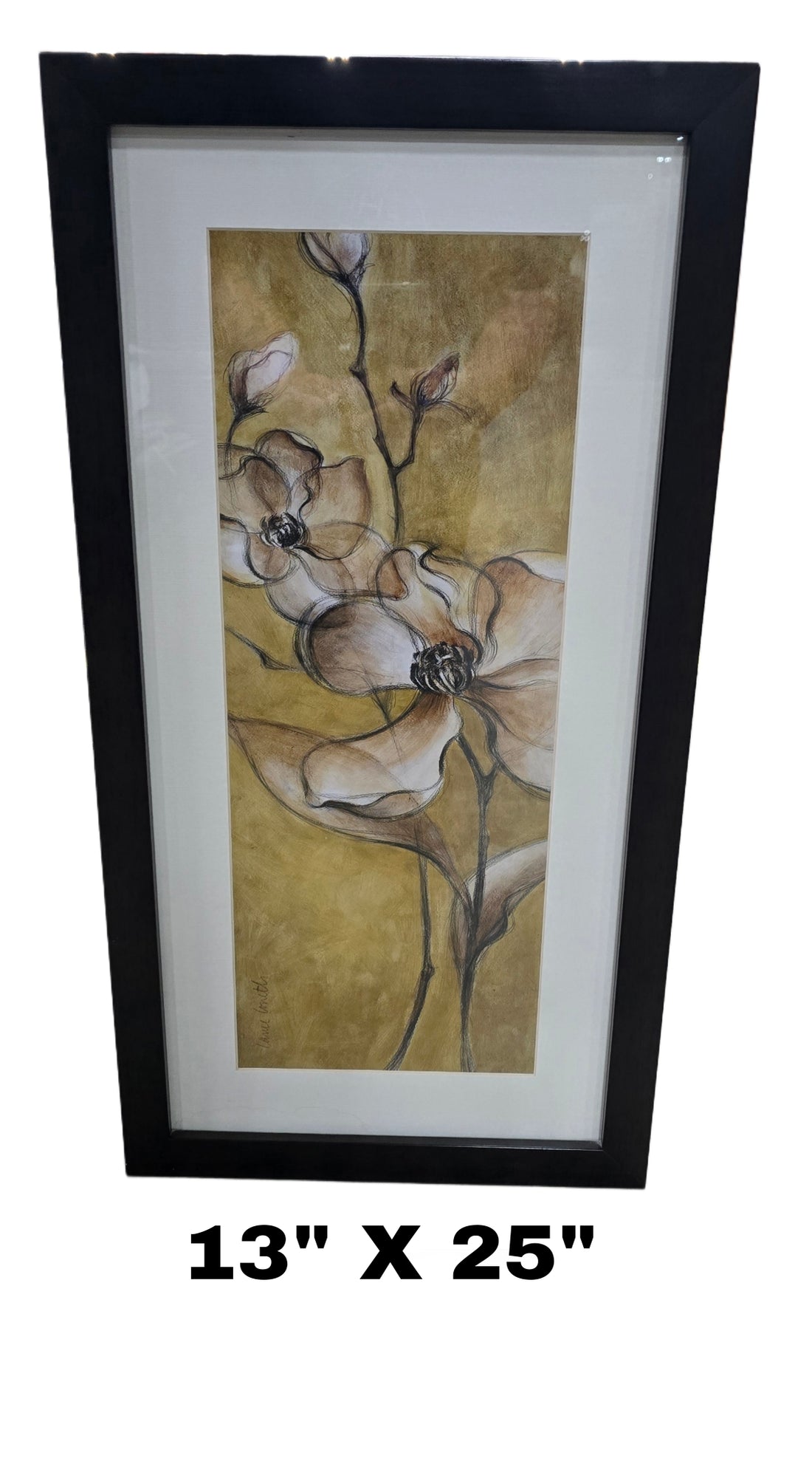 Pre-Owned Hotel Floral Wall Art | 13x25 Brown Poppies