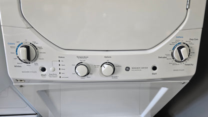 GE Spacemaker 24 inch stacked laundry unit with auto load sensing technology, used and in good condition