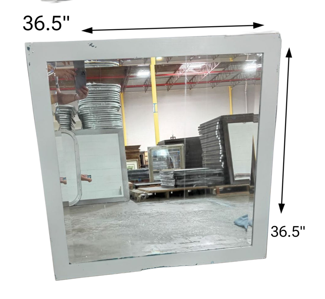 36.5" x 36.5" Silver Matte Finished Mirror Used