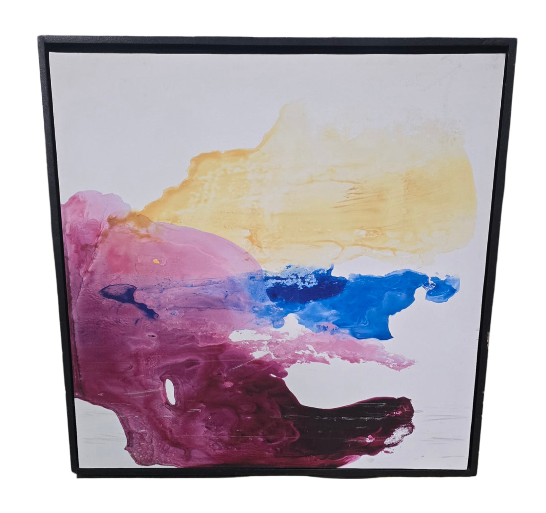 36x36" abstract canvas wall art with black frame – hotel furniture liquidation in Cartersville, GA