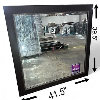 41.5" x 39.5" Dark Wooden Framed Wall Mirror available in Cartersville Georgia.