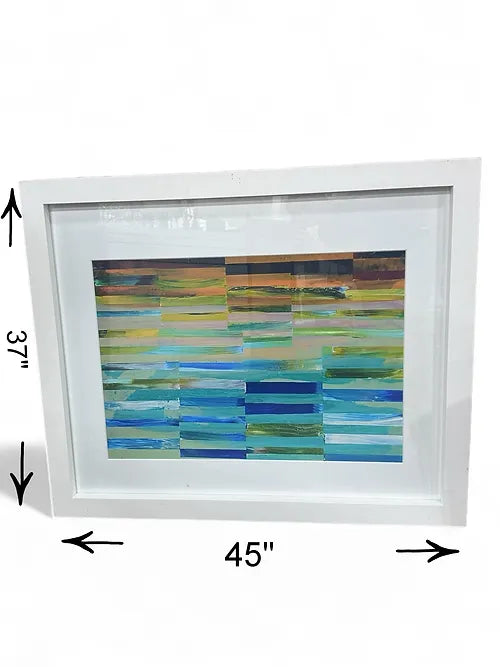 45 X 37 Colorful Wall Art With White Frame