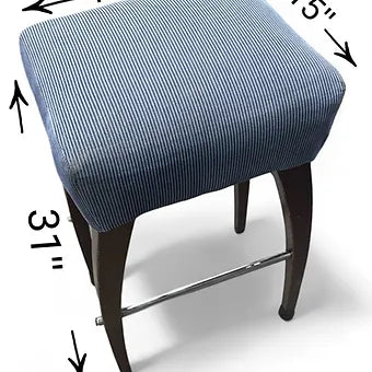 Blue Padded Stool with Black Legs