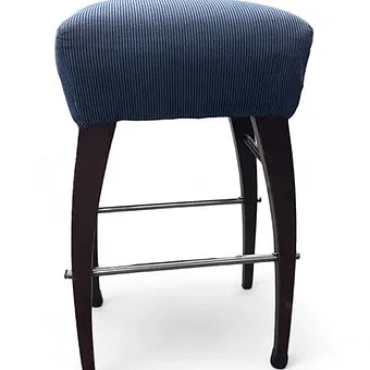 Blue Padded Stool with Black Legs