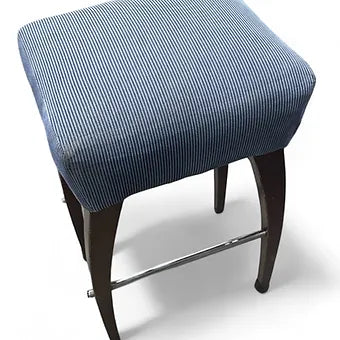 Blue Padded Stool with Black Legs