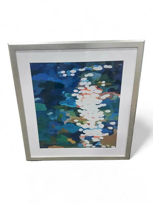 38 X 41 Water Reflection Art with Silver Frame