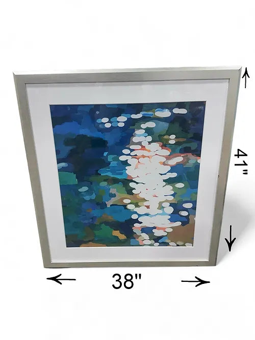 38 X 41 Water Reflection Art with Silver Frame