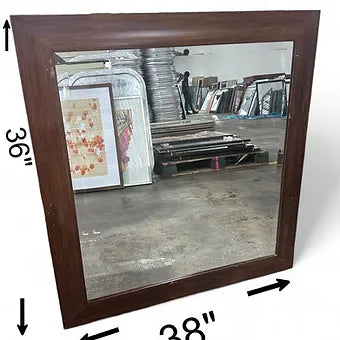 38 X 36 Brown Wooden Mirror