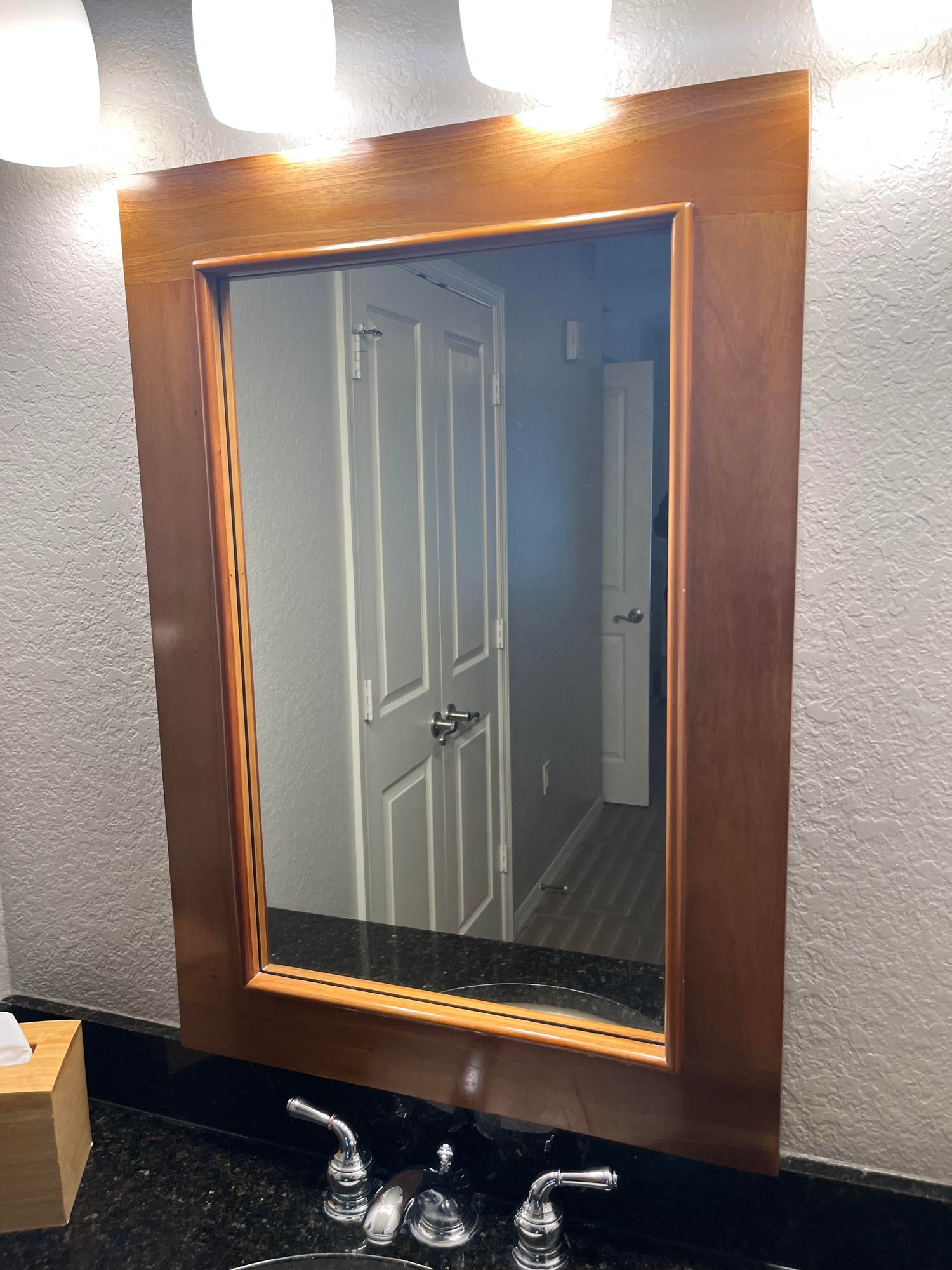 Brown Wooden Vanity Mirror Used at Southern Hospitality Liquidation