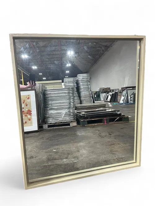 38.5 X 43 Cream Colored Thick Framed Mirror