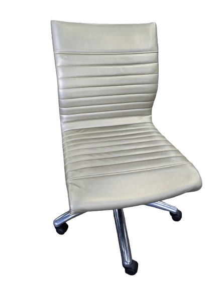 Used executive desk chair with padded upholstery, chrome rolling base, and adjustable height in Cartersville GA