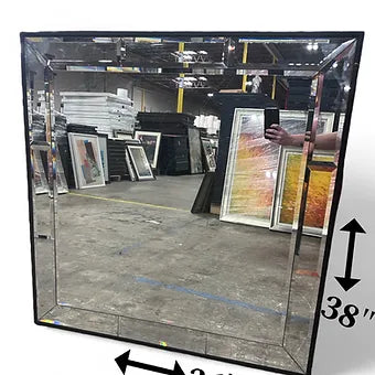 36 X 38 Black Mirrored Mirror