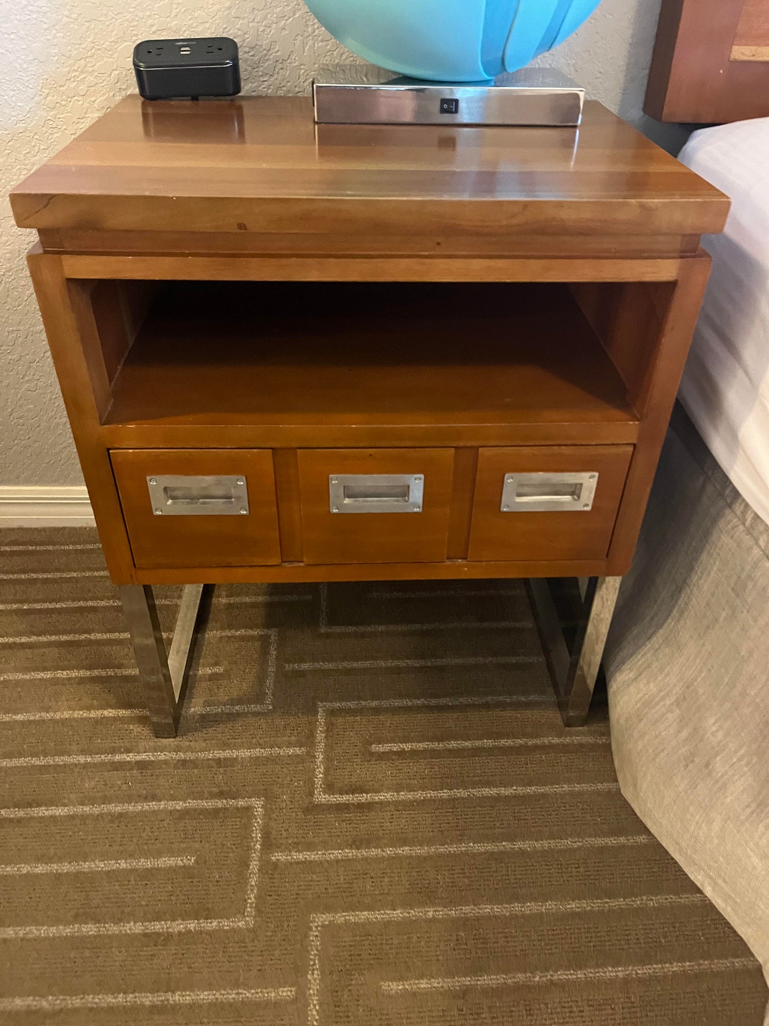 Used Wooden Nightstand with One Drawer Used Located Near Atlanta Georgia