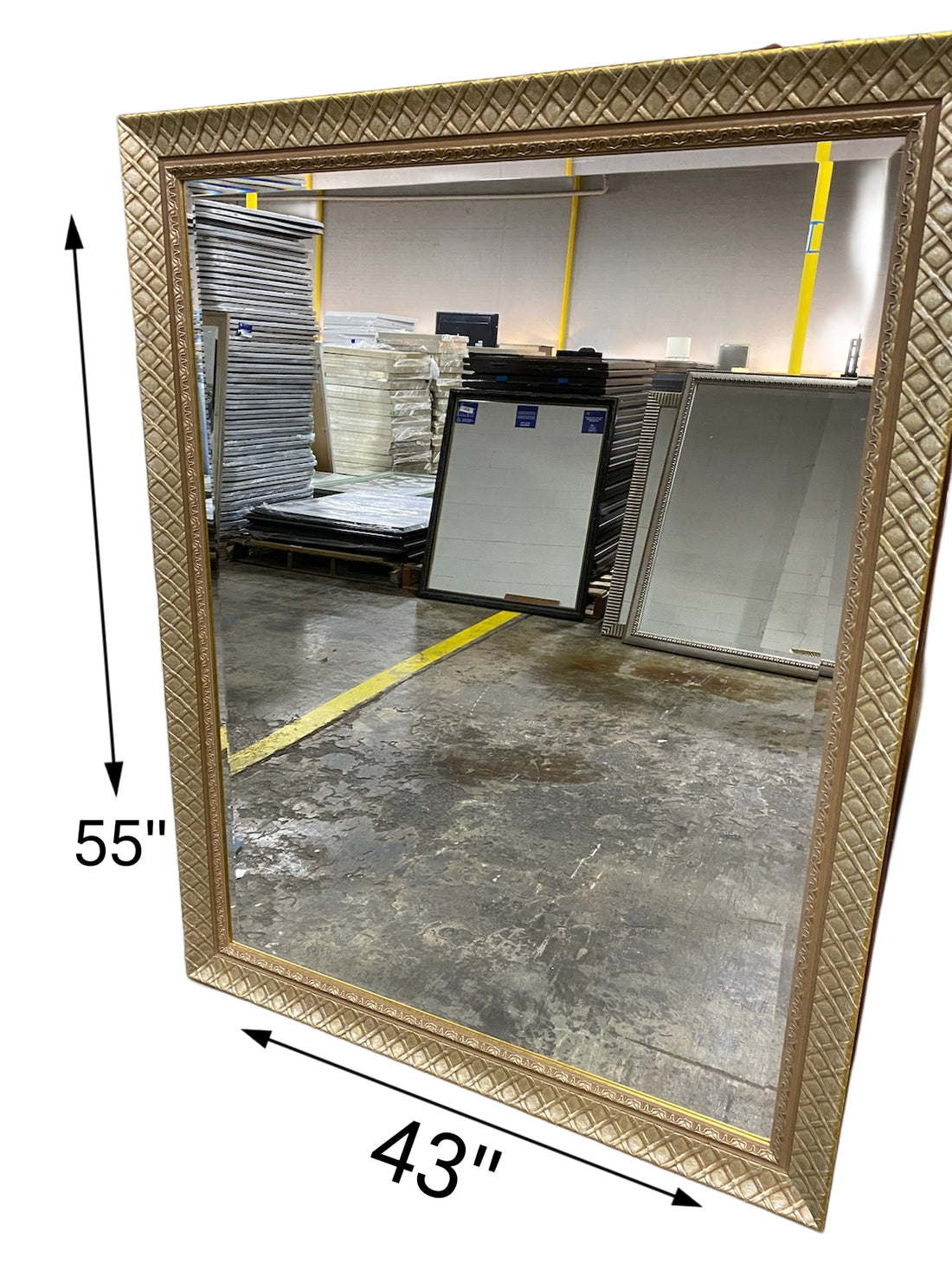 43 X 55 Gold Waffle Weave Mirror