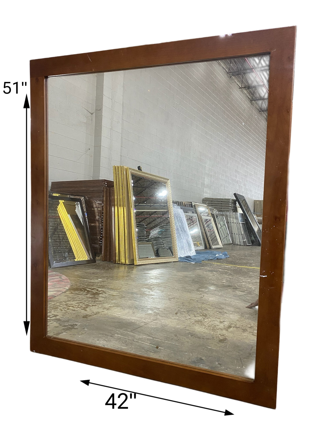 42 X 51 Plain Wood Frame Mirrror