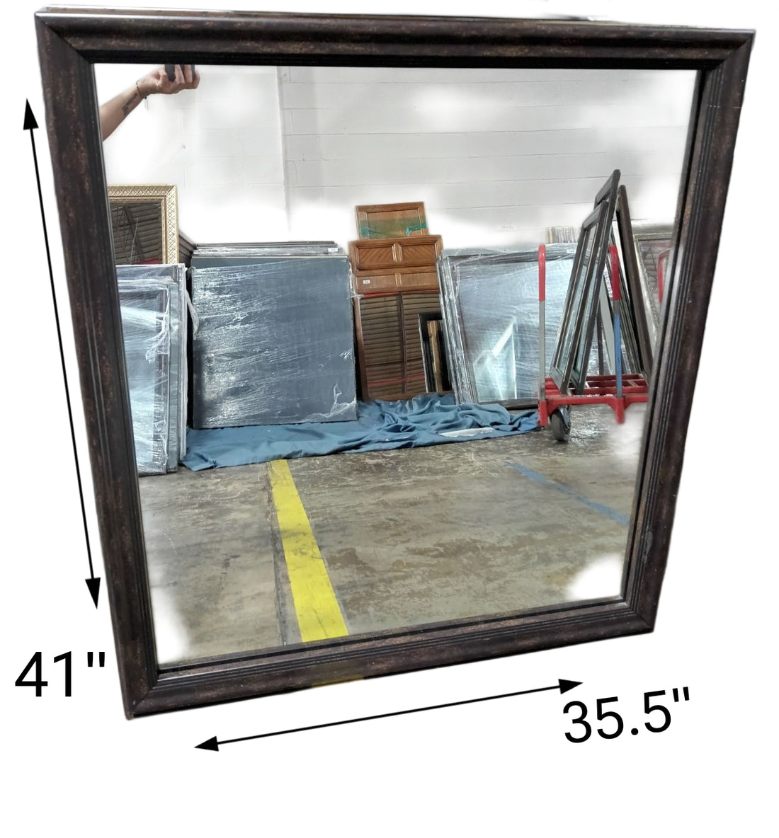 35.5 X 41 Brown/Beige Blend Mirror- M