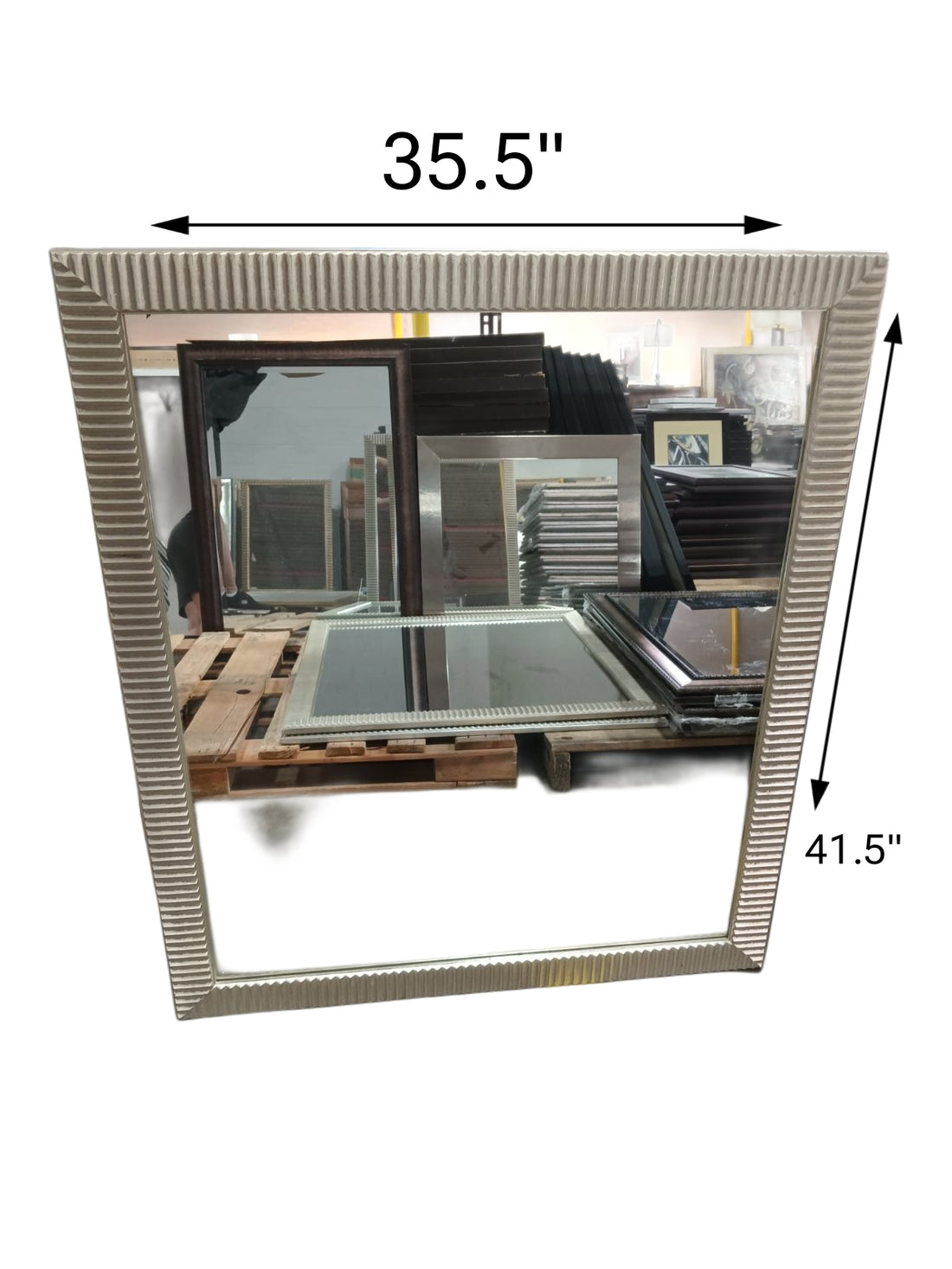 35.5 X 41.5 Gold Ridged Mirror