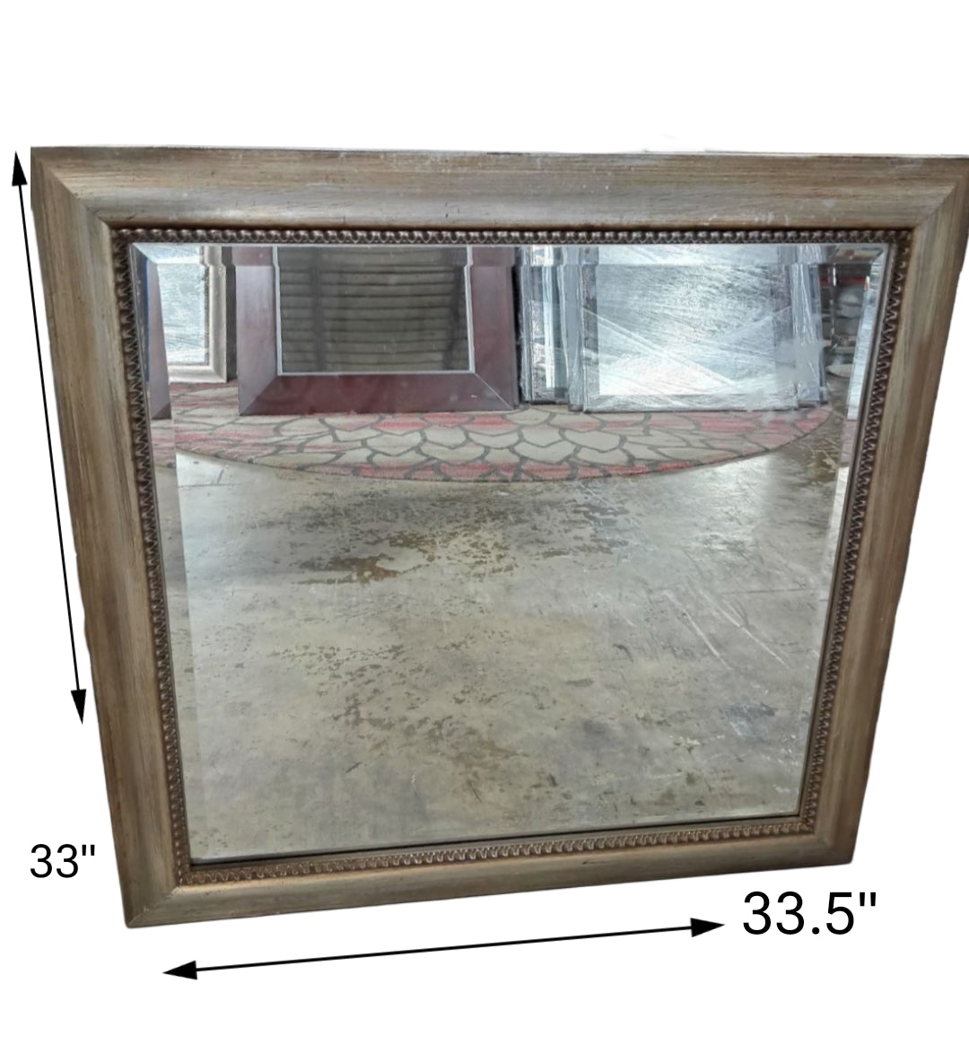 33.5 X 33 Mirror With Metallic Finish